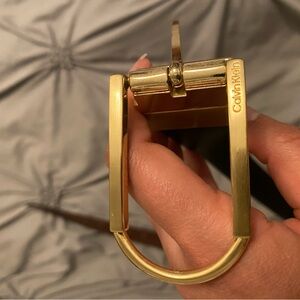 Calvin Klein Gold Buckle Reversible Brown and Black Belt